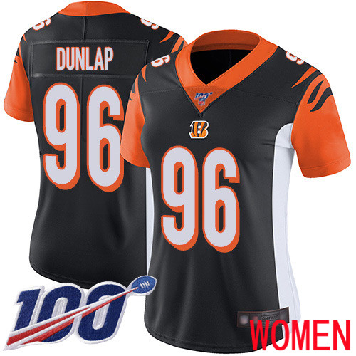 Cincinnati Bengals Limited Black Women Carlos Dunlap Home Jersey NFL Footballl #96 100th Season Vapor Untouchable